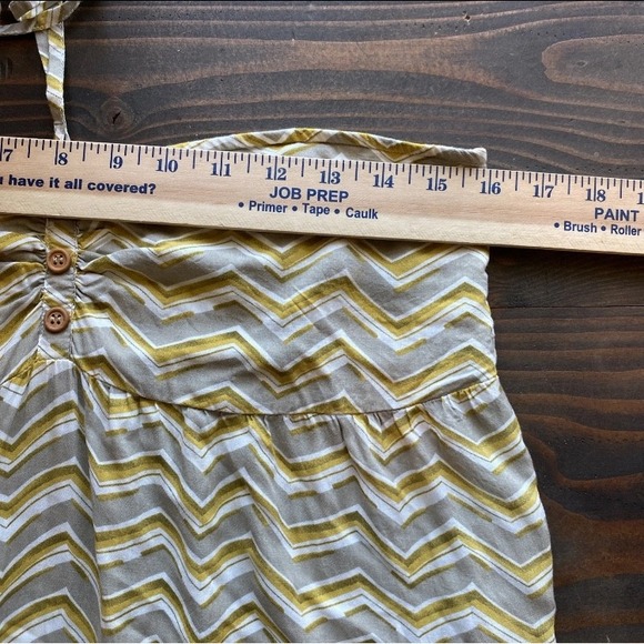 VTG Y2K Ecko Red UNLTD Dress L Halter Tank Tan Mustard Boho Beachy Babydoll Mini - Picture 12 of 15